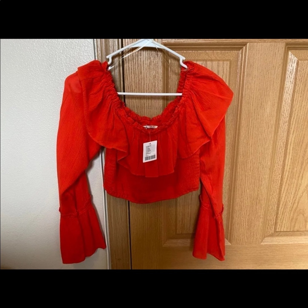 Kimchi Blue  off shoulder crop top